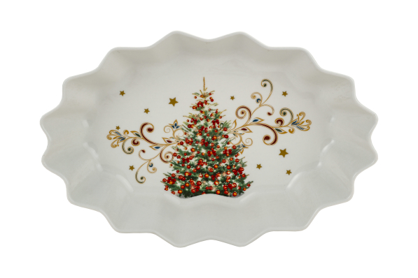 Salaterka / Półmisek porcelanowy świąteczny MAGNOBLE CHOINKA 20 x 30 cm