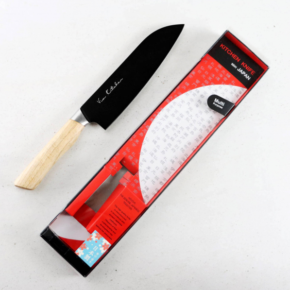 SATAKE Black Ash 17 cm - nóż Santoku ze stali nierdzewnej
