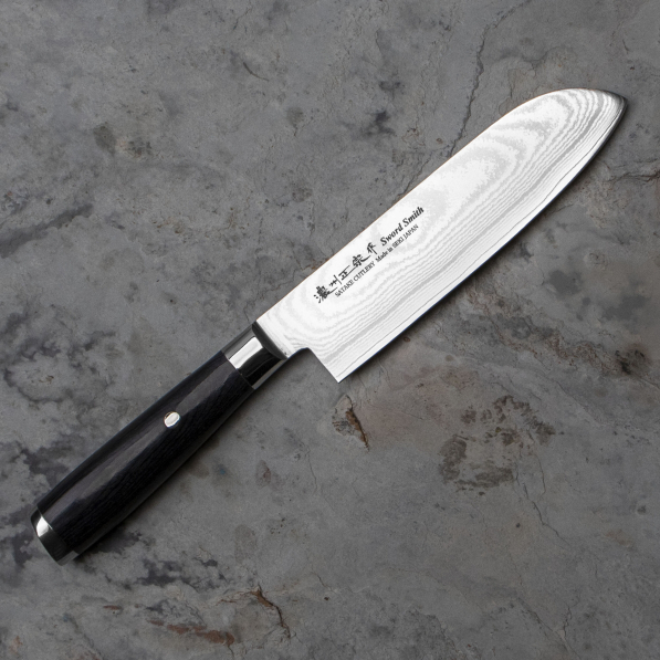 SATAKE Cutlery Mfg Damascus 17 cm - nóż japoński Santoku ze stali damasceńskiej