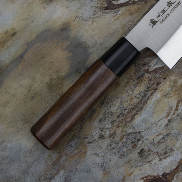 SATAKE Cutlery Mfg Kenta Walnut 16 cm - nóż japoński Deba do filetowania ze stali nierdzewnej
