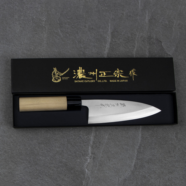 SATAKE Cutlery Mfg Shirogami 15 cm - nóż japoński Deba do filetowania ze stali węglowej