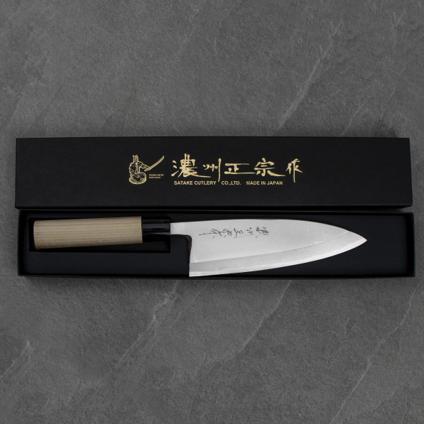 SATAKE Cutlery Mfg Shirogami 18 cm - nóż japoński Deba do filetowania ze stali węglowej