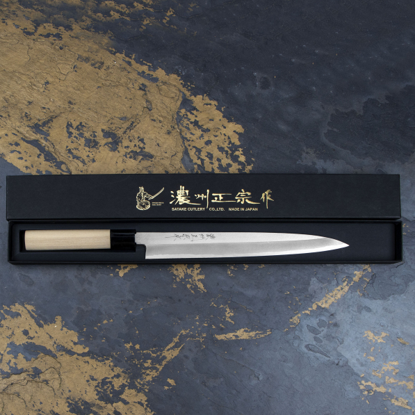 SATAKE Cutlery Mfg Shirogami 27 cm - nóż japoński Yanagiba ze stali węglowej