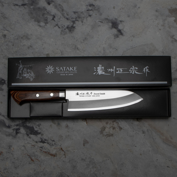 SATAKE Cutlery Mfg Unique AUS-8 17 cm - nóż japoński Santoku ze stali nierdzewnej