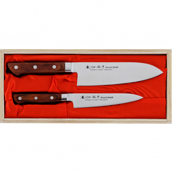 SATAKE Kotori 2 szt. brązowe - noże kuchenne ze stali nierdzewnej 