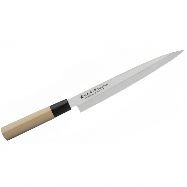SATAKE MV Natural 21 cm jasnobrązowy - nóż Deba ze stali nierdzewnej 