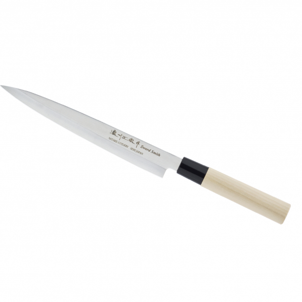 SATAKE S/D 21 cm jasnobrązowy - nóż leworęczny Sashimi ze stali nierdzewnej 
