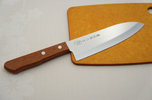 SATAKE Tomoko 17 cm brązowy - nóż Santoku ze stali nierdzewnej 