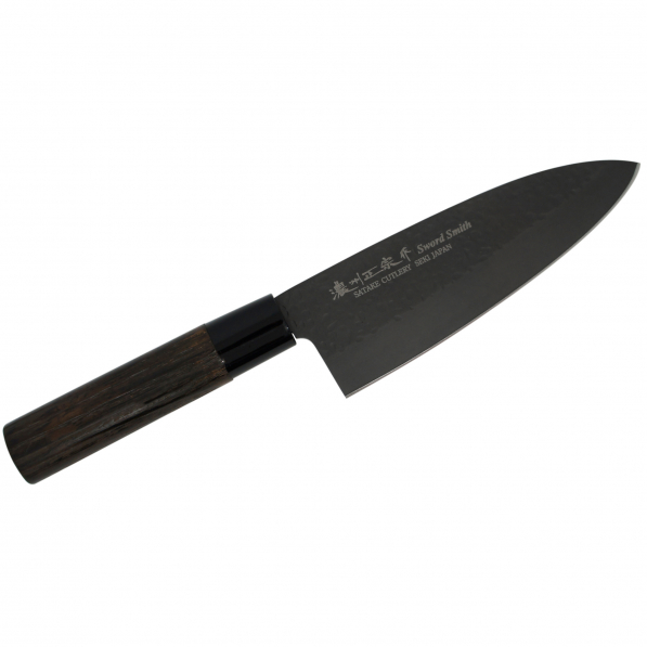 SATAKE Tsuhime Black 16 cm czarny - nóż Deba ze stali nierdzewnej 