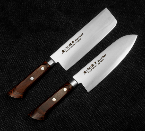 SATAKE Unique Shirogami 2 szt. ciemnobrązowe - noże kuchenne stalowe
