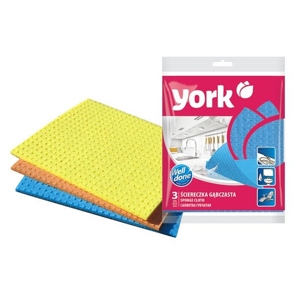 Ścierki kuchenne gąbczaste YORK CLEAN 3 szt.