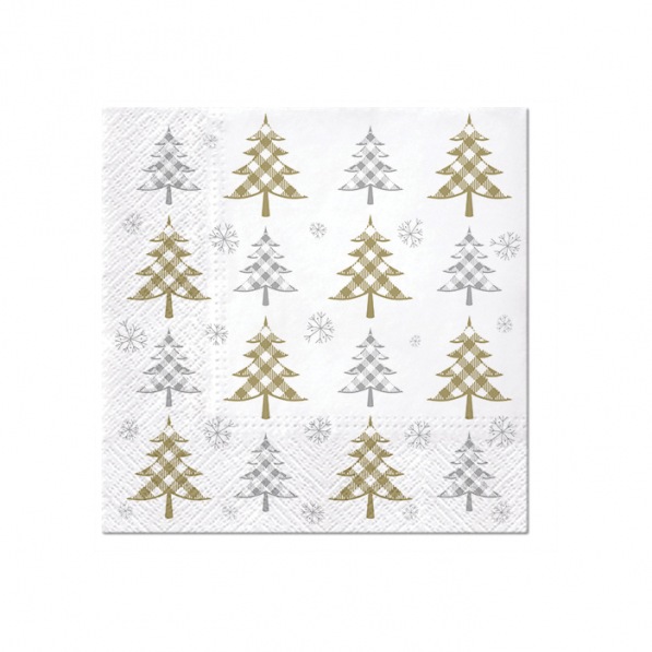 Serwetki papierowe dekoracyjne PAW CHRISTMAS TREE CHECK 20 szt.