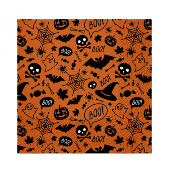 Serwetki papierowe dekoracyjne PAW HALLOWEEN PATTERN POMARAŃCZOWE 20 szt.