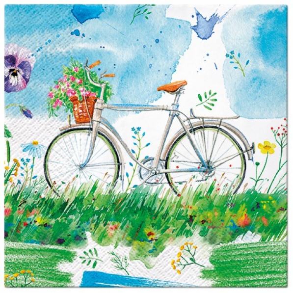 Serwetki papierowe dekoracyjne PAW WATERCOLOR BICYCLE 20 szt.