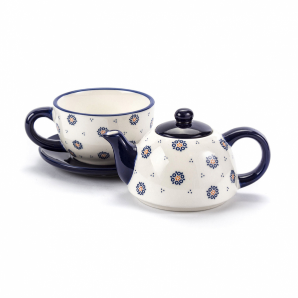 Serwis do herbaty ceramiczny TADAR FOLKLOR KÓŁKA na 2 osoby (9 el.)