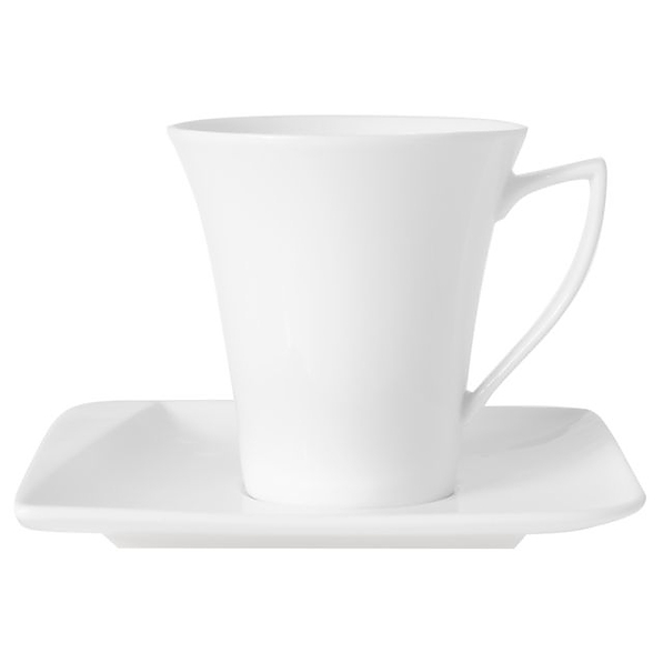 Filiżanki do kawy i herbaty porcelanowe ze spodkami HOME DELUX QUATRE BIAŁE 4 el.