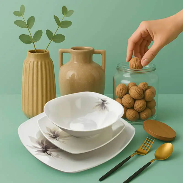 Serwis obiadowy porcelanowy AFFEK DESIGN MAGNOLIA na 6 osób (18 el.)