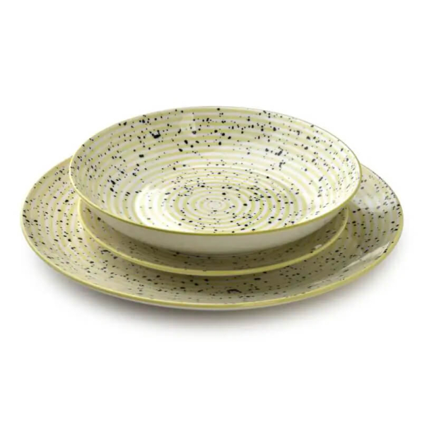 Serwis obiadowy porcelanowy AFFEK DESIGN STRIPES BEIGE na 6 osób (18 el.)