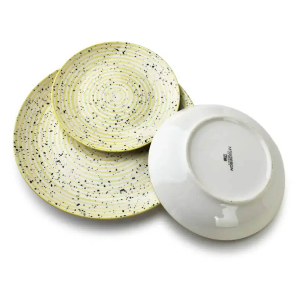 Serwis obiadowy porcelanowy AFFEK DESIGN STRIPES BEIGE na 6 osób (18 el.)