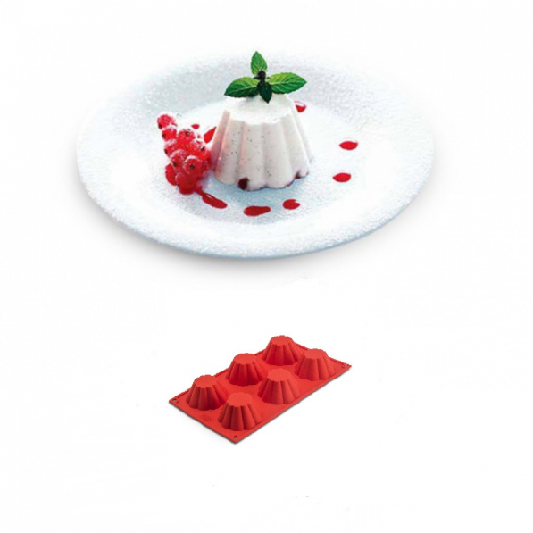 SILIKOMART Classic Briochette czerwona - forma do pieczenia 6 muffinek i babeczek silikonowa