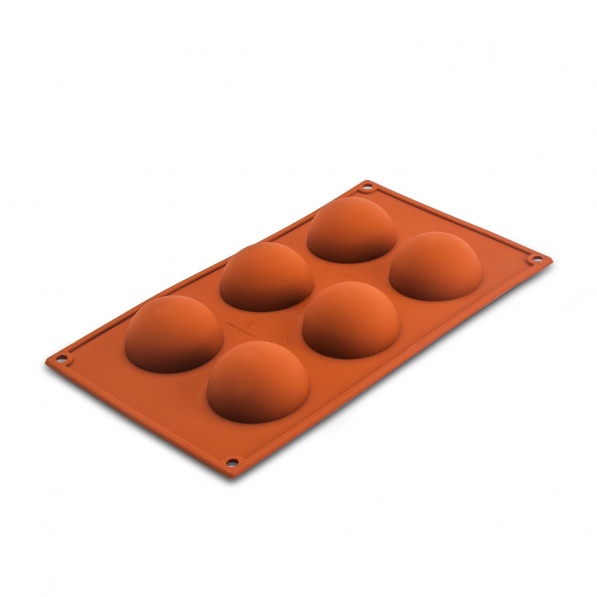  SILIKOMART Classic Półkule terakota - forma do 6 ciastek silikonowa