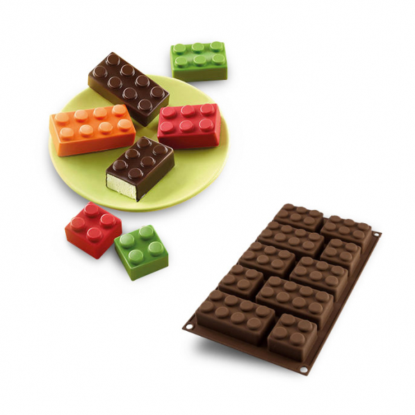 SILIKOMART Easy Choc Choco Block brązowa - forma na 10 batoników silikonowa