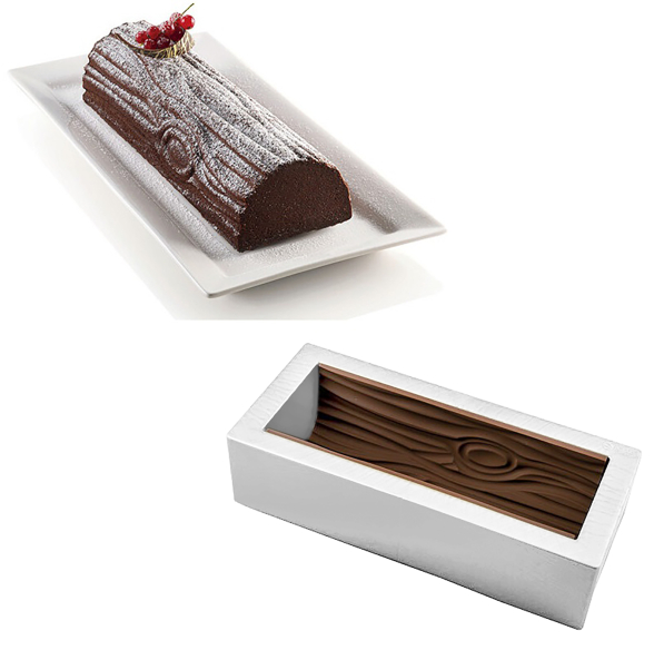 SILIKOMART Magic Wood Buche - forma do ciasta z matą silikonowa