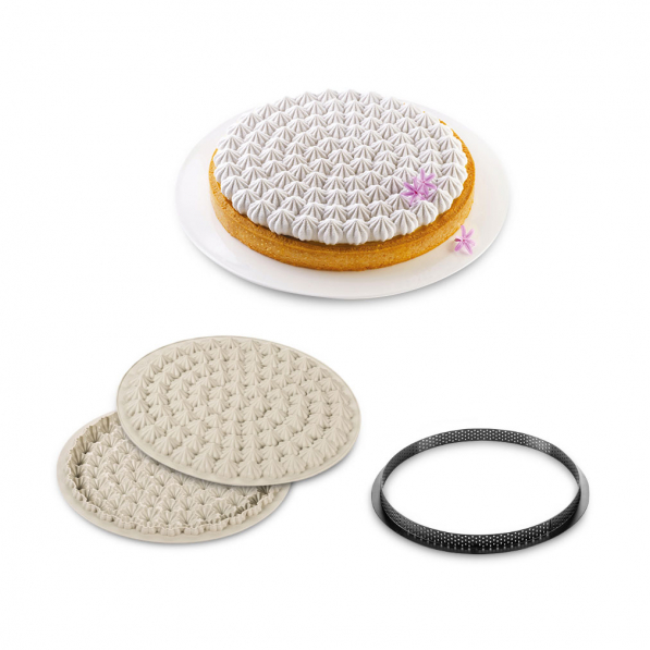 SILIKOMART TarteDecor Kit Tarte Meringue 25 cm - forma / rant do pieczenia tarty perforowany