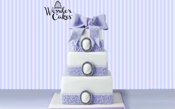 SILIKOMART Wonder Cakes Classic Square 3 szt. białe - tortownice kwadratowe silikonowe