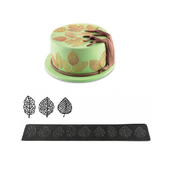 SILIKOMART Wonder Cakes Tricot Decor Nature 40 x 8 cm czarny - szablon / mata do dekoracji ciast silikonowa 