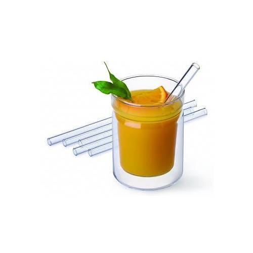 SIMAX Lapaille S 15 cm 6 szt. transparentne - słomki wielorazowe do napojów i drinków szklane ze szczoteczką