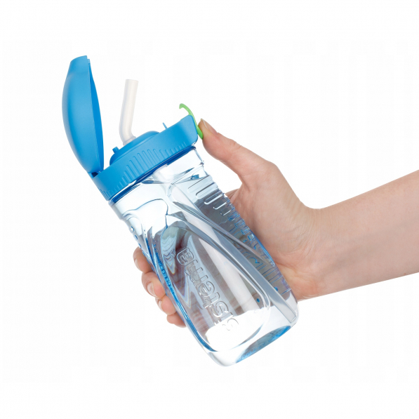 SISTEMA Hydrate Quick Flip Bottle 0,52 l niebieska - butelka na wodę i napoje dla dzieci tritanowa ze słomką
