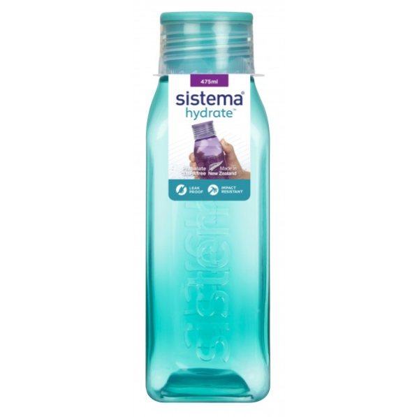 SISTEMA Hydrate Square Bottle 0,47 l miętowa - butelka na wodę i napoje