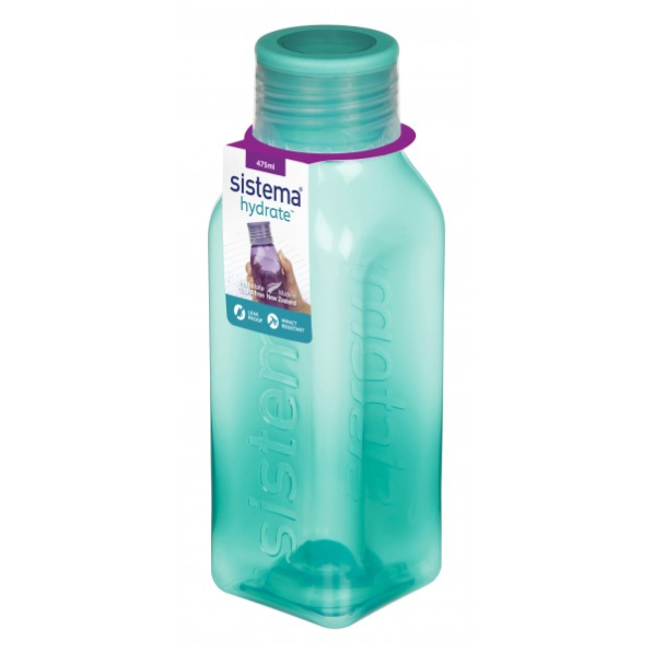 SISTEMA Hydrate Square Bottle 0,47 l miętowa - butelka na wodę i napoje
