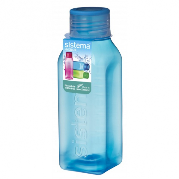 SISTEMA Hydrate Square Bottle 0,47 l niebieska - butelka na wodę i napoje plastikowa