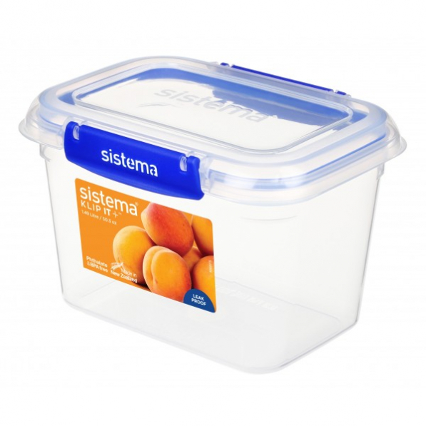 SISTEMA Klip It+ Rectangle 1,49 l - pojemnik na produkty sypkie plastikowy z pokrywką