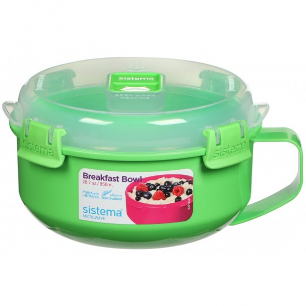 SISTEMA Microwave Breakfast Bowl 0,85 l zielony - lunch box / śniadaniówka plastikowa