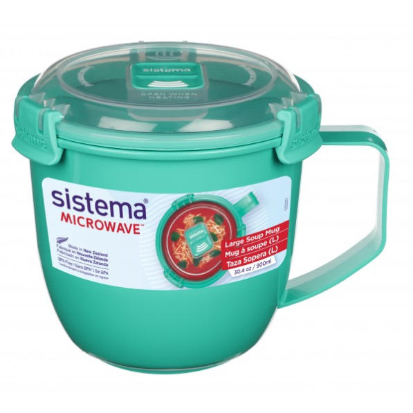 SISTEMA Microwave Large Soup Mug 0,9 l miętowy - lunch box / pojemnik na zupę do mikrofali