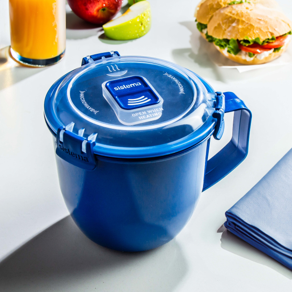 SISTEMA Microwave Large Soup Mug 0,9 l niebieski - lunch box / pojemnik na zupę do mikrofali