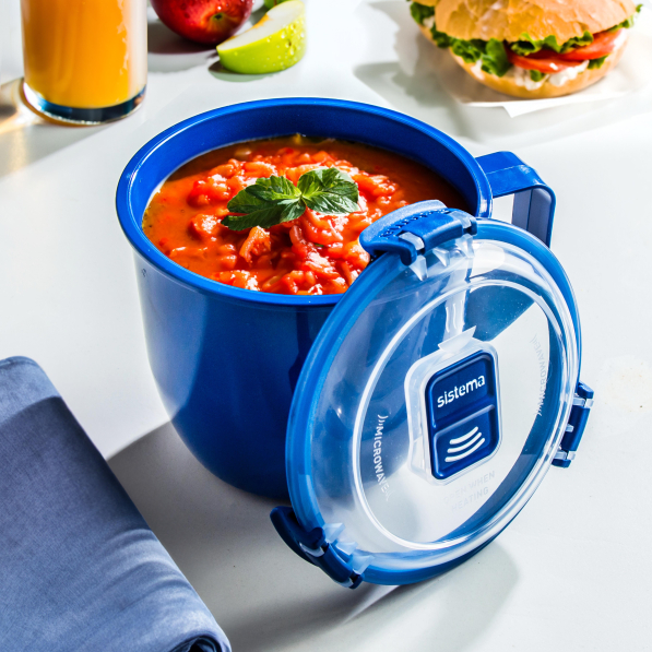 SISTEMA Microwave Large Soup Mug 0,9 l niebieski - lunch box / pojemnik na zupę do mikrofali