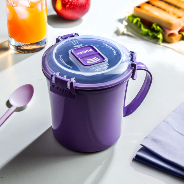 SISTEMA Microwave Medium Soup Mug Colour 0,65 l - lunch box / pojemnik na zupę do mikrofali