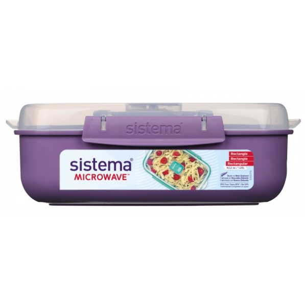 SISTEMA Microwave Rectangle 1,25 l fioletowy - lunch box / pojemnik do mikrofali
