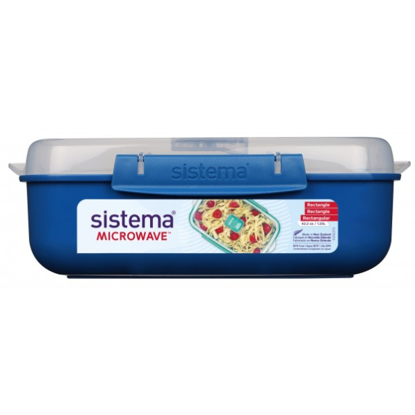 SISTEMA Microwave Rectangle 1,25 l niebieski - lunch box / pojemnik na zupę do mikrofali