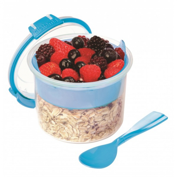 SISTEMA To Go Breakfast 0,53 l niebieski - pojemnik na jogurt i musli plastikowy z łyżeczką