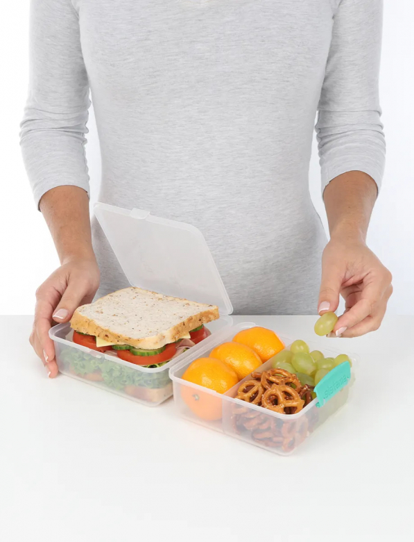 SISTEMA To Go Lunch Cube 1,4 l miętowy - lunch box / śniadaniówka trzykomorowa plastikowa