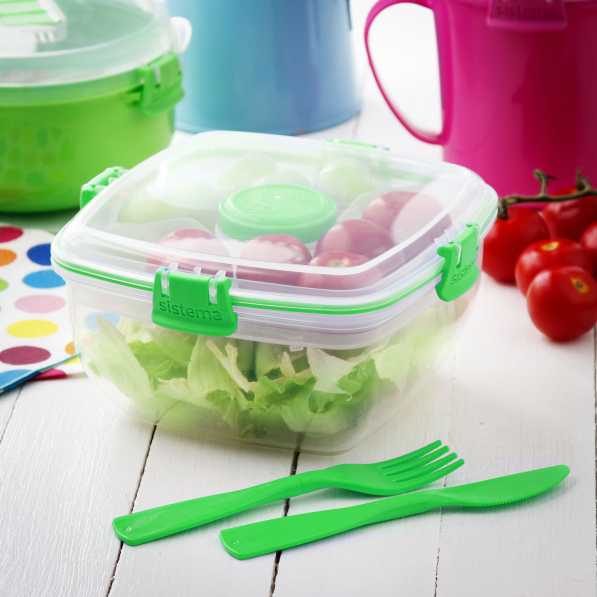 SISTEMA To Go Salad 1,1 l zielony - lunch box / śniadaniówka plastikowa