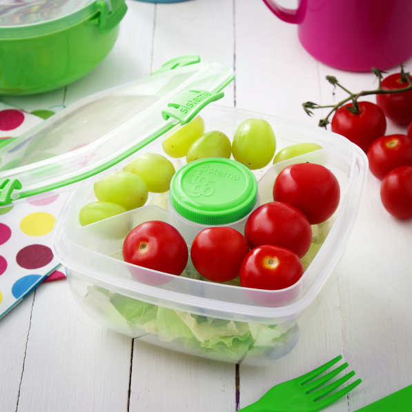 SISTEMA To Go Salad 1,1 l zielony - lunch box / śniadaniówka plastikowa