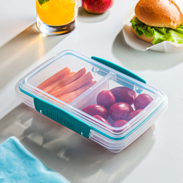 SISTEMA To Go Small Split 0,35 l miętowy - lunch box / śniadaniówka dwukomorowa plastikowa