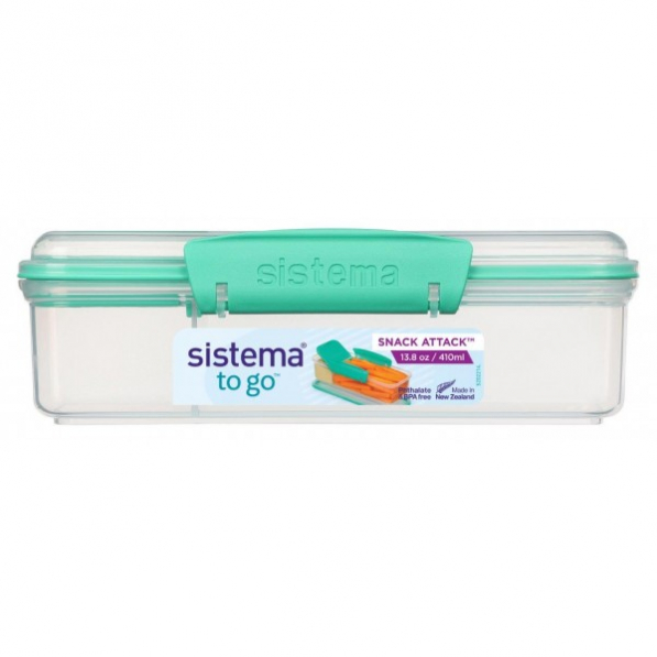 SISTEMA To Go Snack Attack 0,41 l miętowy - lunch box / śniadaniówka plastikowa dwukomorowa