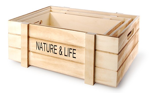 Skrzynki drewniane ozdobne NATURE & LIFE 3 szt.